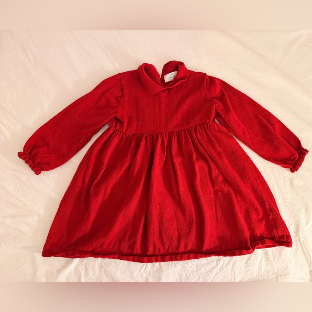 H&M Red Long Sleeve Dress
